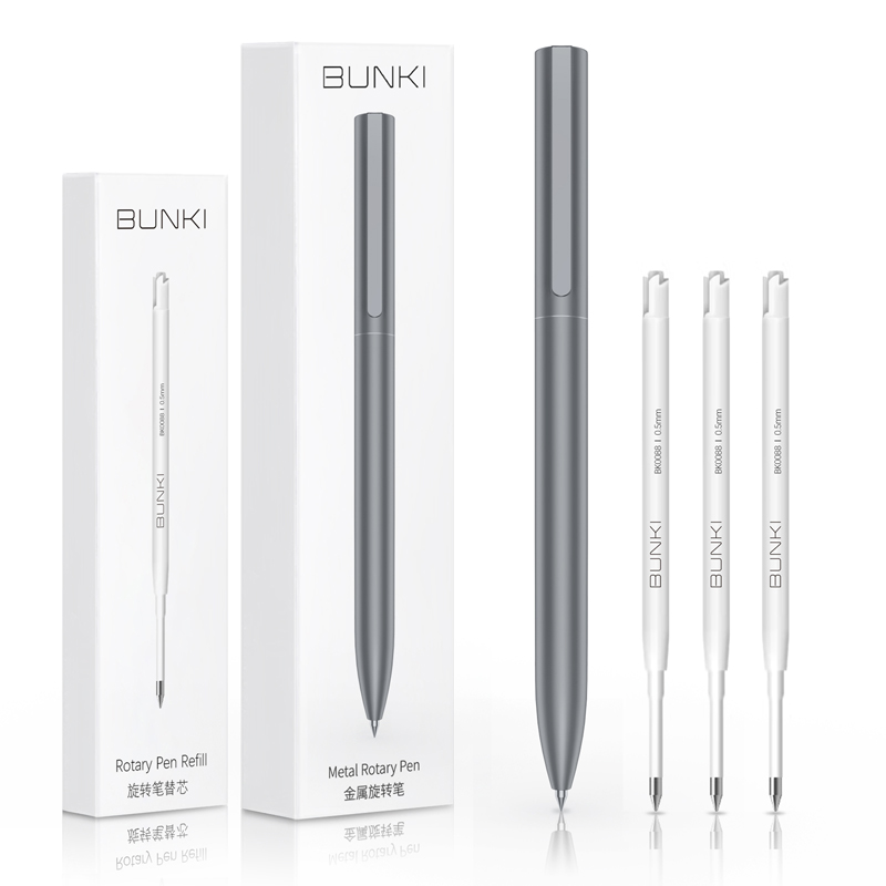 BUNKI-Metallschildstift, Kugelschreiber, Signierstift, 0,5 mm Gel PREMEC, glatte Nachfüllung der Schweiz, schwarze Tinte, Büro, Schule, Schreibstift, BK0100: Lila