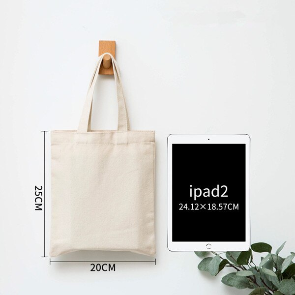 Women Men Reusable Shopping Bag Large Folding Tote Unisex Blank DIY Original Eco Foldable Cotton Bags Canvas Handbag: Beige