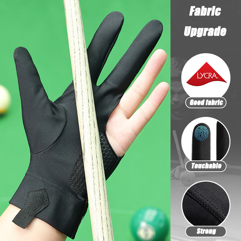Biljarthandschoen Snooker Antislip Sporthandschoenen met drie vingers Hoogelastisch Ademend Draagbare handschoenen Biljarttrainingsaccessoires