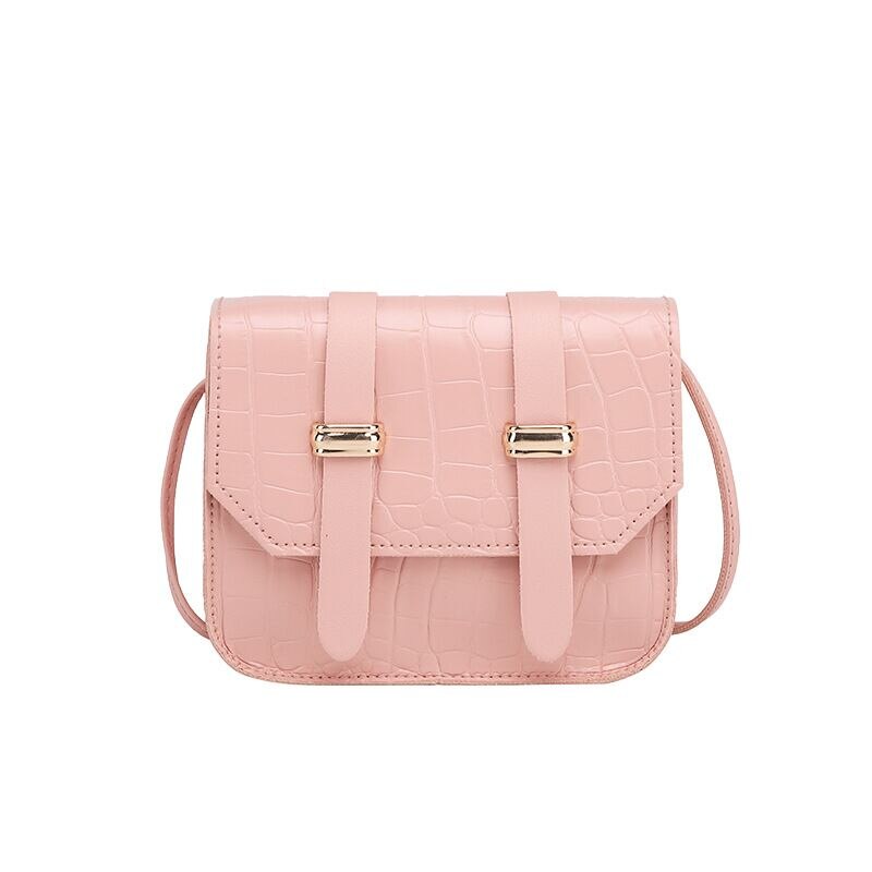 Nu lage prijs! kinder pu leren schoudertassen kleine messenger bags voor meisjes mini gesp chique handtas tassen  jt124: Roze