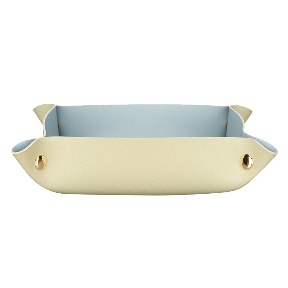 Key Coin Living Room PU Leather Storage Tray Entryway Portable Desktop Organizer With Snaps Bedside Easy Clean Jewelry Display