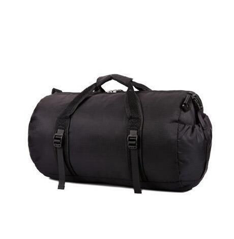 Scione rejse sports taske multifunktionelle rejsetasker til mænd og kvinder sammenfoldelig taske store kapacitet duffel foldetasker: Sort