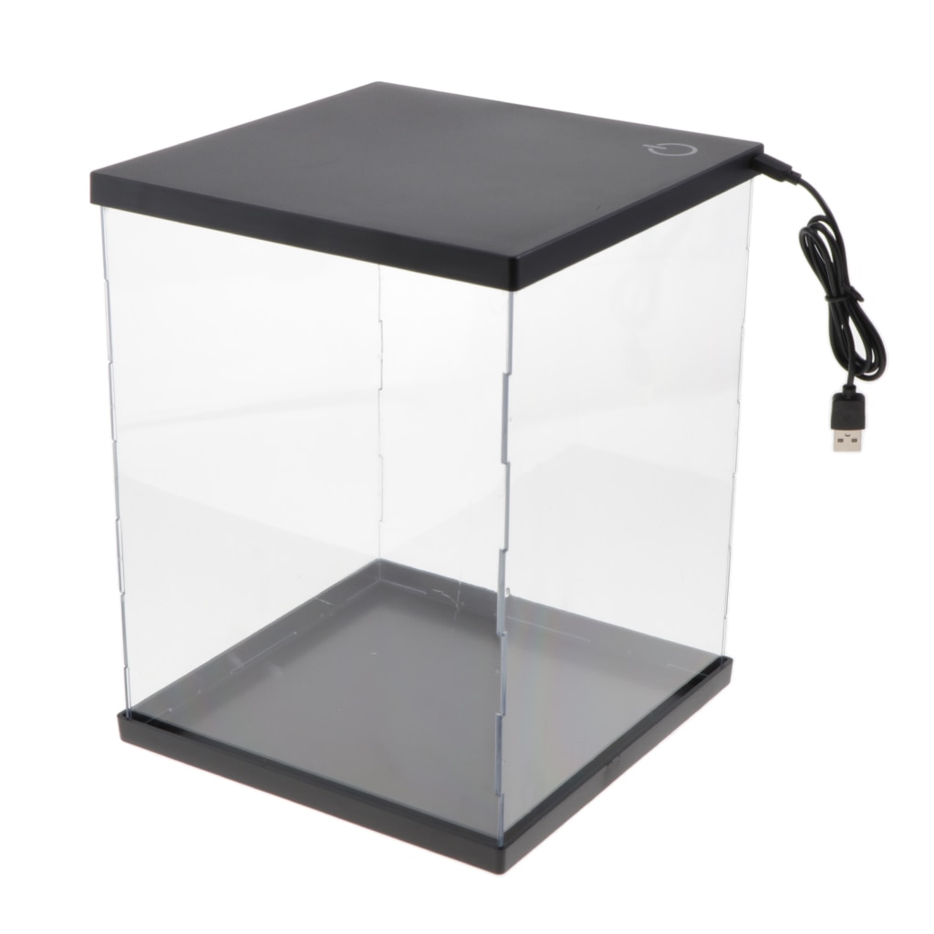 Vitrine transparente en acrylique, Cube, trophée, étui anti-poussière