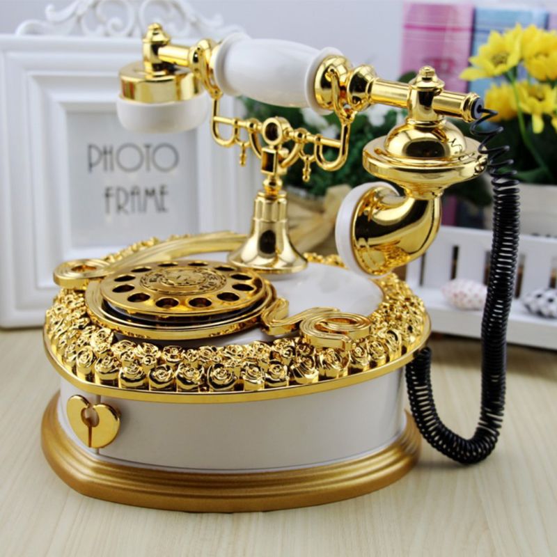 Heart-shaped Telephone Ornaments Jewelry Box Home Decoration Y4UD