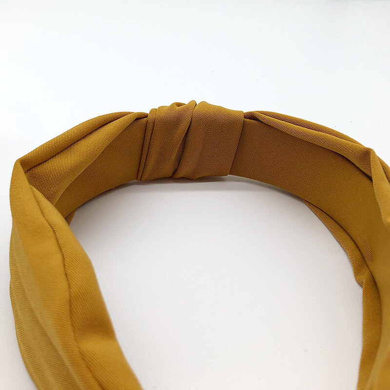 1 Pc Verkoop Boog Knoop Haarband Zachte Katoen Comfortabele Zoete Eenvoudige Meisjes Doek Cross Solid Hoofdband Haar accessoires
