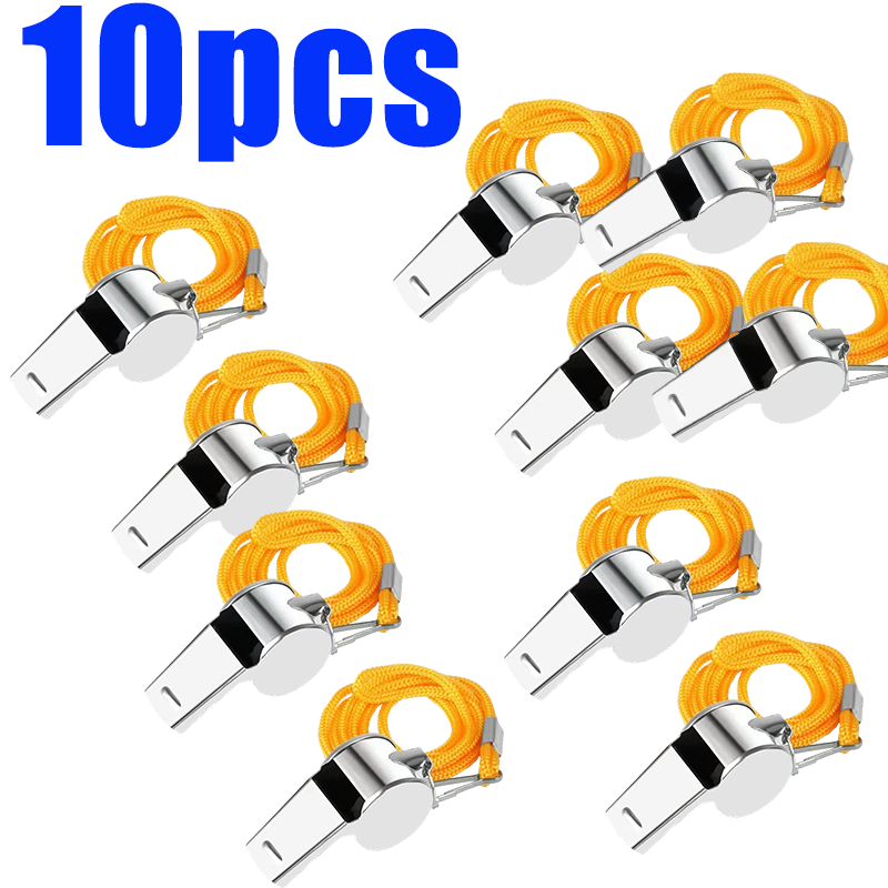 10/1pcs Whistle Sport Rugby Referee Stainless Steel Whistles Soccer Football Basketball Party Training School Cheerleading Tools: Light Grey