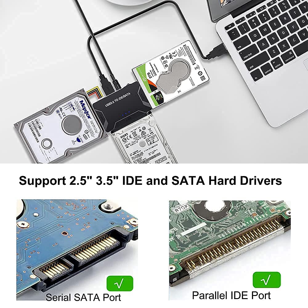 Adaptateur SATA IDE vers USB 3.0, convertisseur de câble pour disque dur SATA IDE HDD 2.5/3.5 pouces, Support 6 to pour ordinateur portable