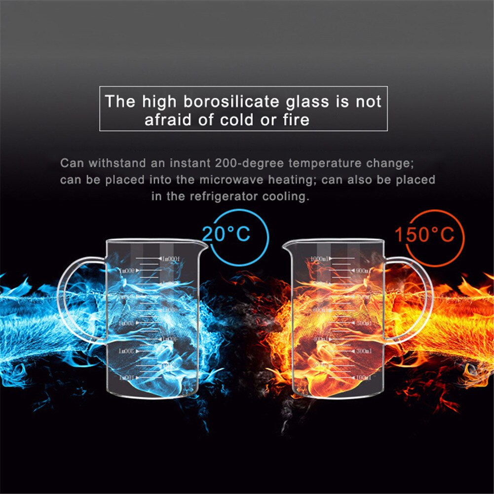 Glass With Scale Measuring Cup Transparent Glass Cups High Capacity High Temperature Resistant Milk Glass Juice Glass Fair