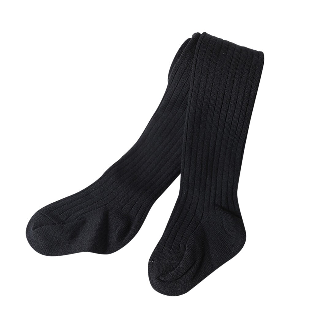 Kids Peuters Meisje Gestreepte Sokken Knie Hoge Lange Zachte Katoen Kant Baby Sokken Kids Veelkleurige Kids Outdoor Dagelijkse Herfst sokken: Black / 3M
