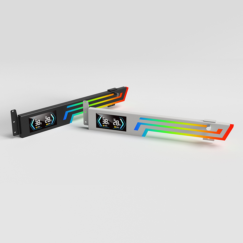 Power Train Z-X6 Temperature display Graphics Card Bracket 5V 3PIN ARGB AURA SYNC Graphics Card VGA Holder Height Adjustable