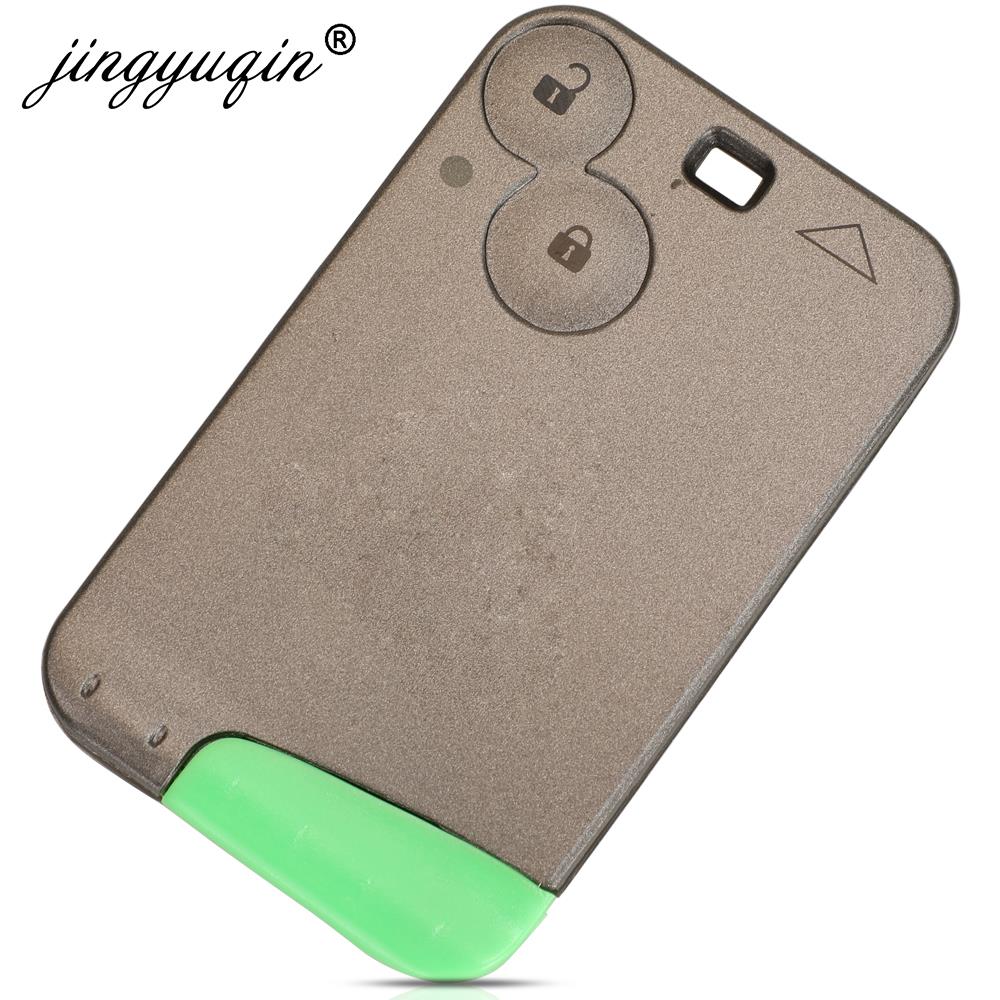 Jingyuqin 2 boutons voiture clé à distance coque de carte à puce étui sans clé pour Renault Laguna Espace remplacement