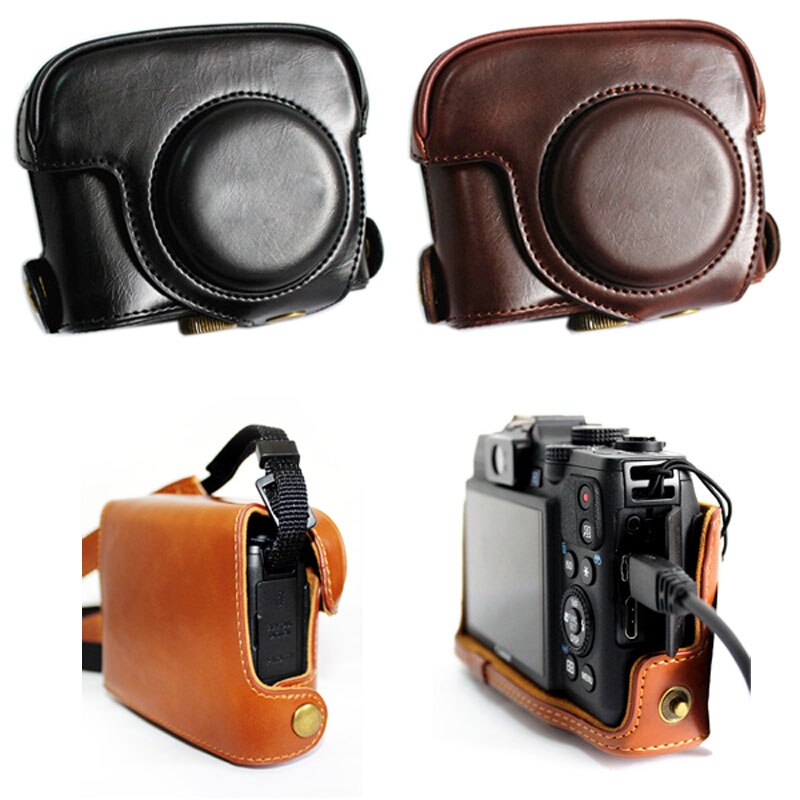 Leather Camera case bag Grip Strap for Canon POWERSHOT G15 G16