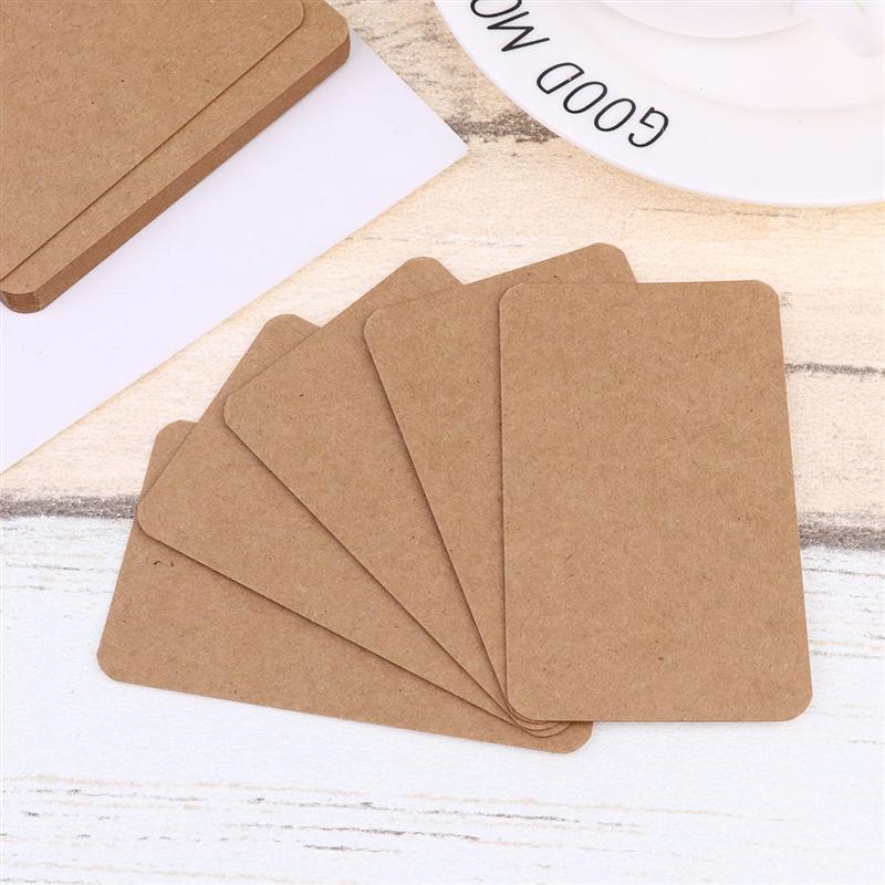 100 Pcs Card Kraft Paper Study Cards DIY Bookmark Memo Note Writing Greeting Card Index Card (Brown)