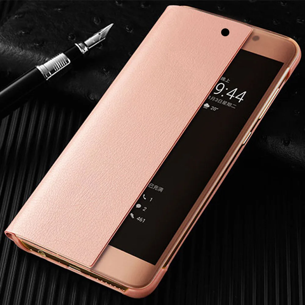 Smart View Case For Huawei P30 Lite P30Pro P40 Pro P50 Auto Sleep Wake Up Flip Cover Phone Cases For Huawei P20 Pro Fundas Capa: Nylon / Rose