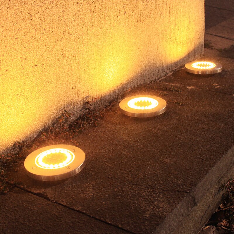 Outdoor solar road warning lights garden lights waterproof villa garden decoration lawn underground lights lawn lights