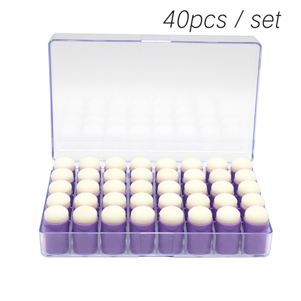 40pcs School Painting Craft Set DIY Paint Drawing Sponge Foam Finger Chalk Ink Applying Chalk Inking Staining Sponge Art Tools: 02