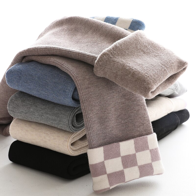 Mallas térmicas de terciopelo para niño y niña, pantalones de celosía gruesos y cálidos, pantalones infantiles para recién nacidos, accesorios para bebé
