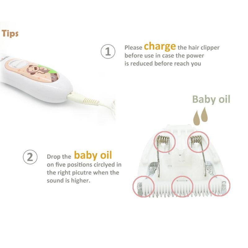 Adult Baby Children Hair Clipper Quiet Waterproof Usb Rechargeable Hair Trimmer