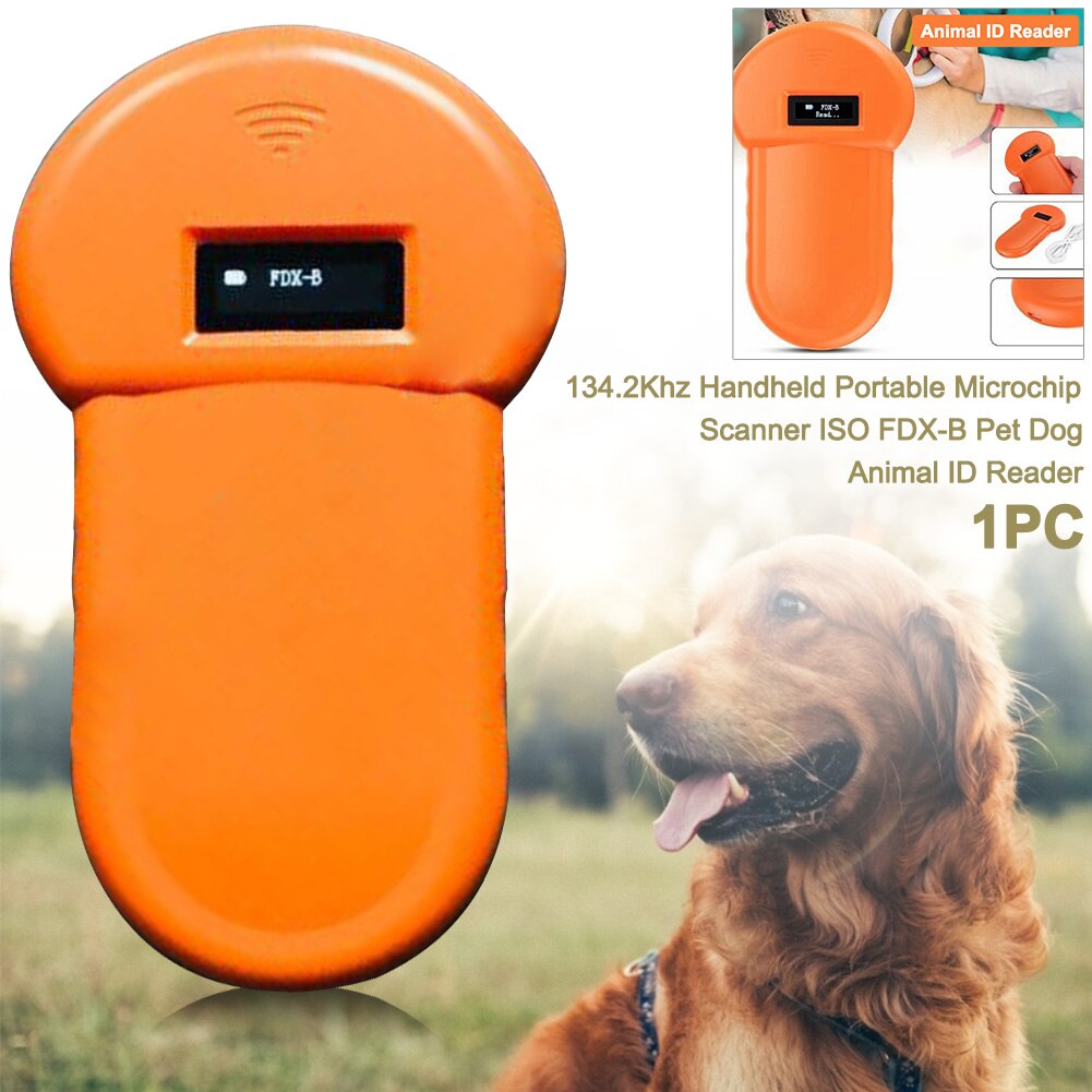 134.2Khz Handheld Portable ABS Microchip Scanner For Cats Horse Built-in Buzzer Home OLED Display Animal ID Reader ISO FDX-B