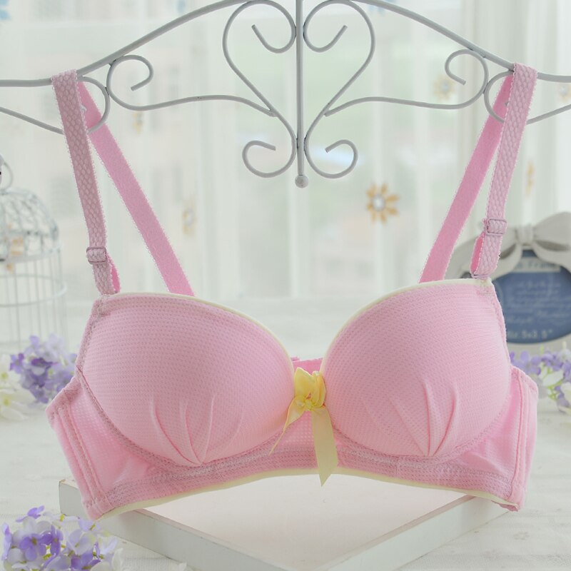 Famli Bras for teenagers training bra for kids Cute bow and comfortable Underwear for girls Made of cotton: Pink / 12