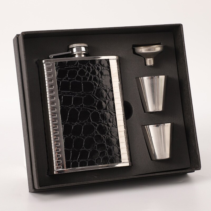 1 Set 8oz Hip Flask Stainless Steel Flask Wine Whiskey Alcohol Flasks with Funnel Cups Groomsman: K