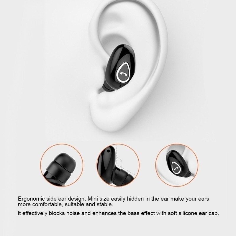 Mini unsichtbare Kopfhörer Bluetooth 5.0 kabellose Kopfhörer Freisprecheinrichtung Sport in-Ohr-Ohrhörer HiFi-Musik-Spielen-Headset mit Mikrofon