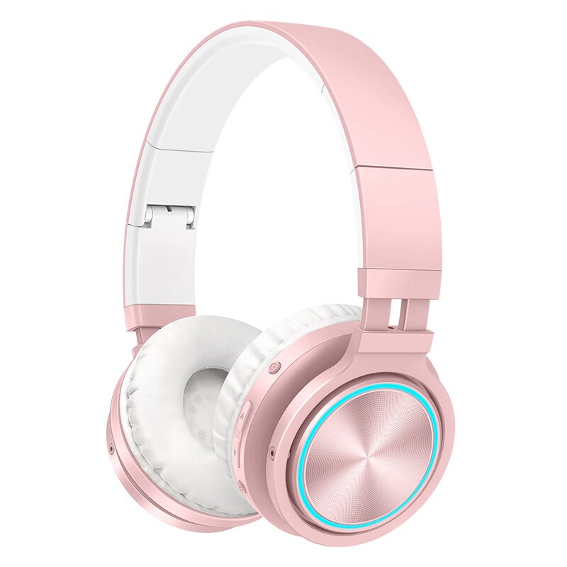 Picun trådlösa hörlurar stark bas bluetooth headset brusreducerande bluetooth hörlurar låg fördröjning hörlurar för speltelefon: Rosa