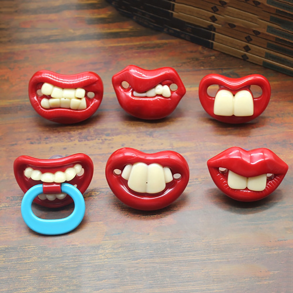 Sjove læber tænder toddler baby silikone dummy sutter tænder søvn sut opmuntre den korrekte udvikling af barnets tænder