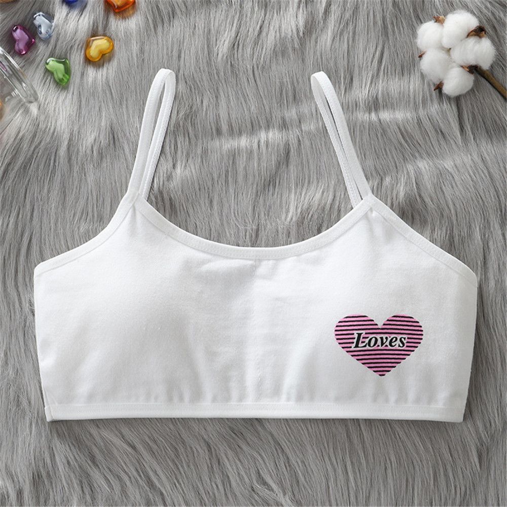 10-15 Years Old Kids Underwear Bra Girl Cotton Clothes Cute Camisole Children Vest Heart Baby Bra Kids Tank Top