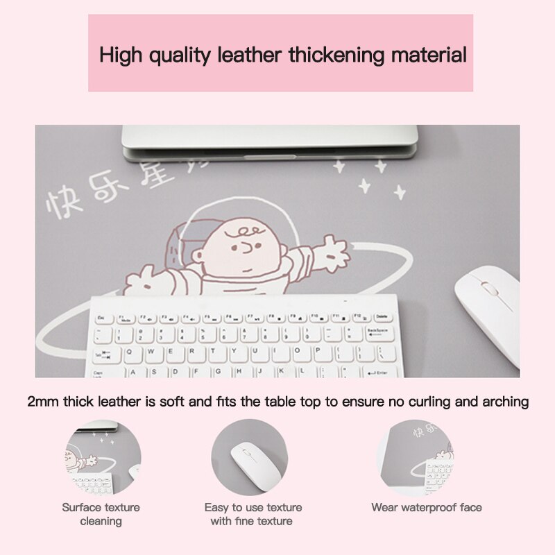 Cute Leather Mouse Pad Waterproof Thickened Leather Non-Slip Office Desk Mat Student Ins Style Mice Mat Cute Mouse Pad