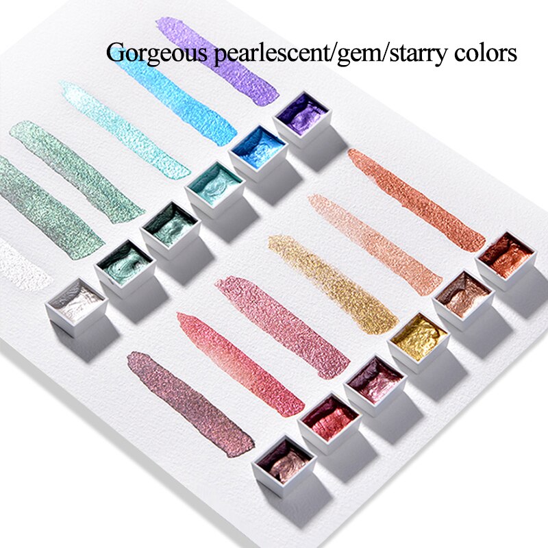 Pearl Series Manual Solid Watercolor Paints Watercolor Paint Set Art Nail Painting Decorative Watercolor Art Decor Makeup