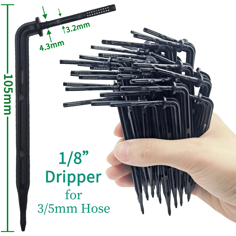 25PCS Bend Arrow Dripper Micro Drip Irrigation Kit Emitters for 3/5mm Hose Garden Watering Saving Micro Dripper Greenhouse