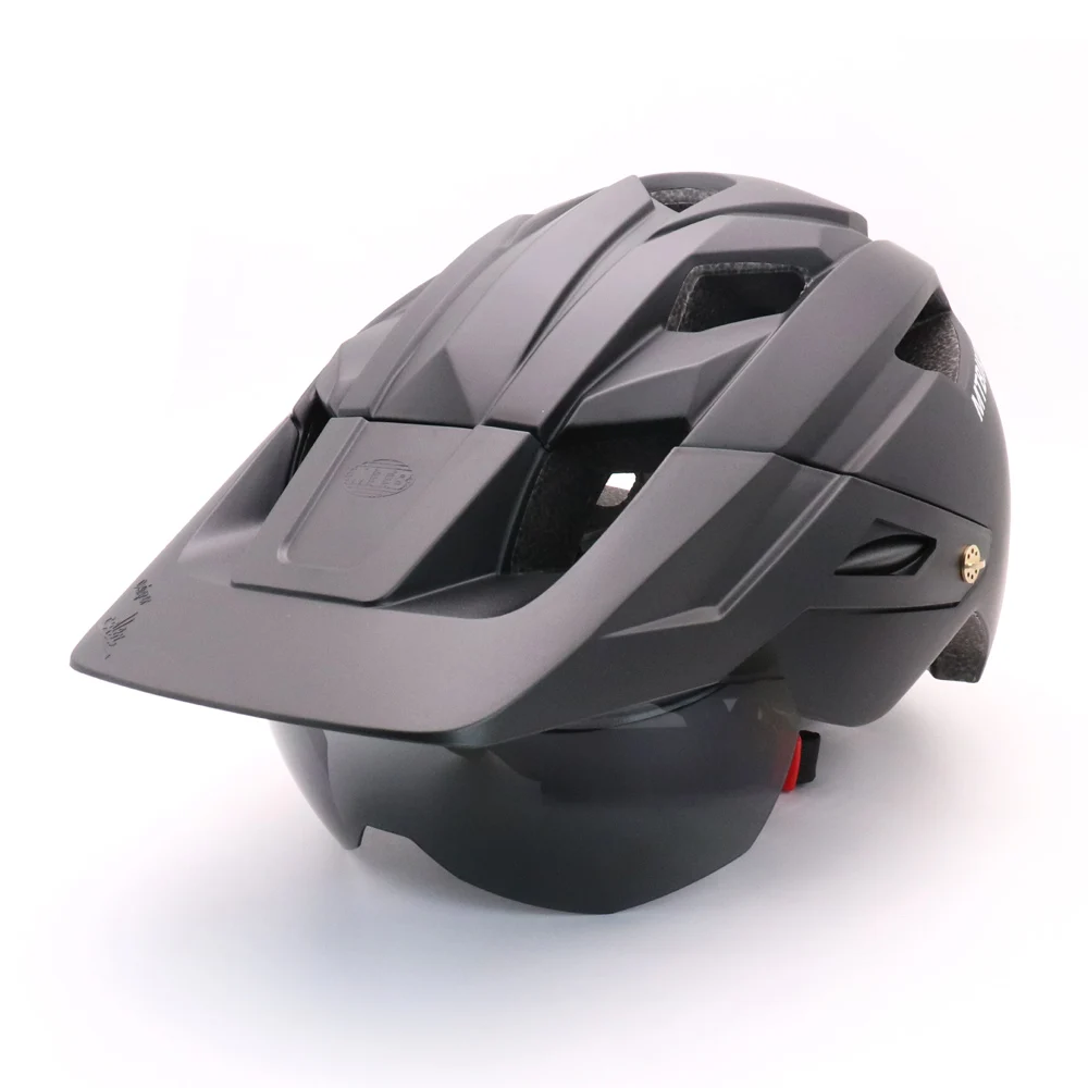 Fietshelm met zonneklep heren fietshelm zonnebril vizier racefiets mountainbike fietshelm