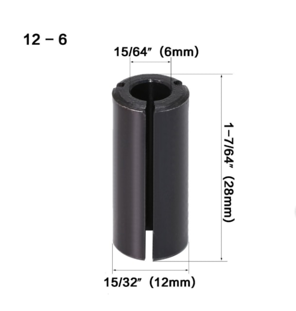 Outil de routeur CNC, adaptateur de haute précision, pince adaptateurs de tige support de fraise, mandrin de Conversion 12.7-8 8-6 12.7-6.35 1 pièce: 12 Turn 6