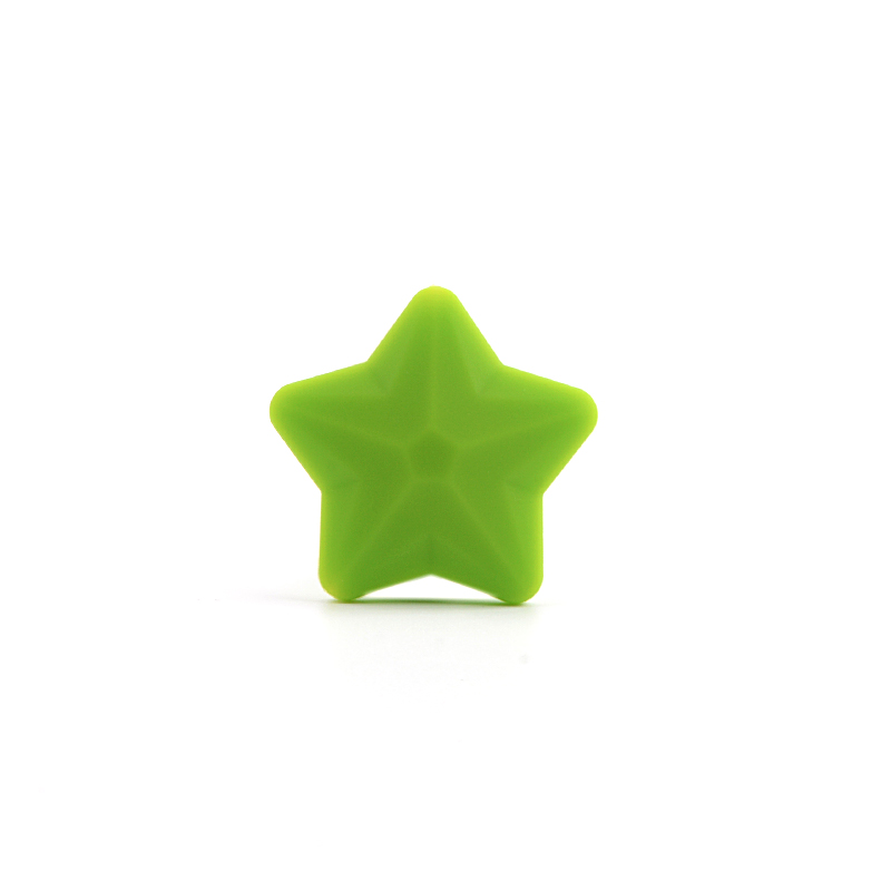 LOFCA 5pcs Star Silicone Beads Soft teether Star Shape BPAFREE Baby Diy Jewelry Bracelet Necklace and Pendant Making Oral Care: chartreuse