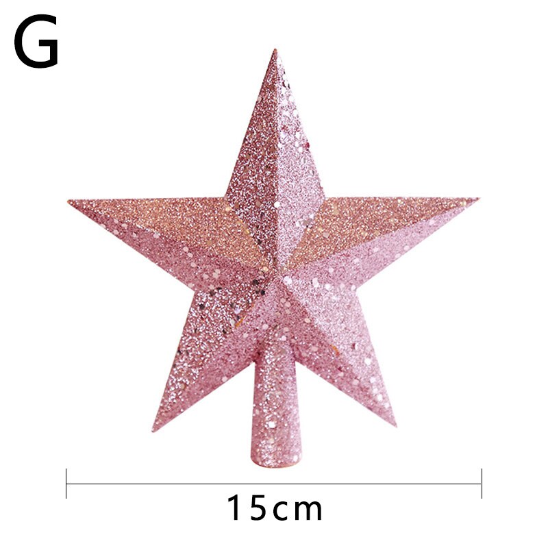 10/15/20cm juledekorationer juletræ top stjerne fem-peget stjerne vedhæng ornament til juletræ topper forsyninger: G