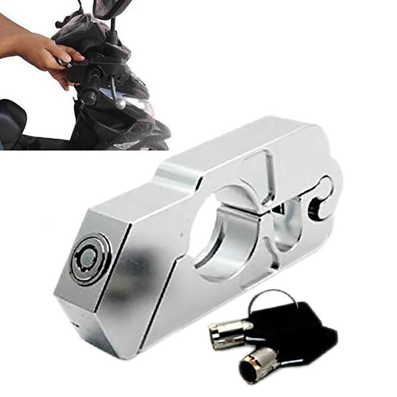 Motorbike Brake Lock Motorcycle Handlebar Lever Throttle Grip Lock for Bike Scooter Moped ATV Silver