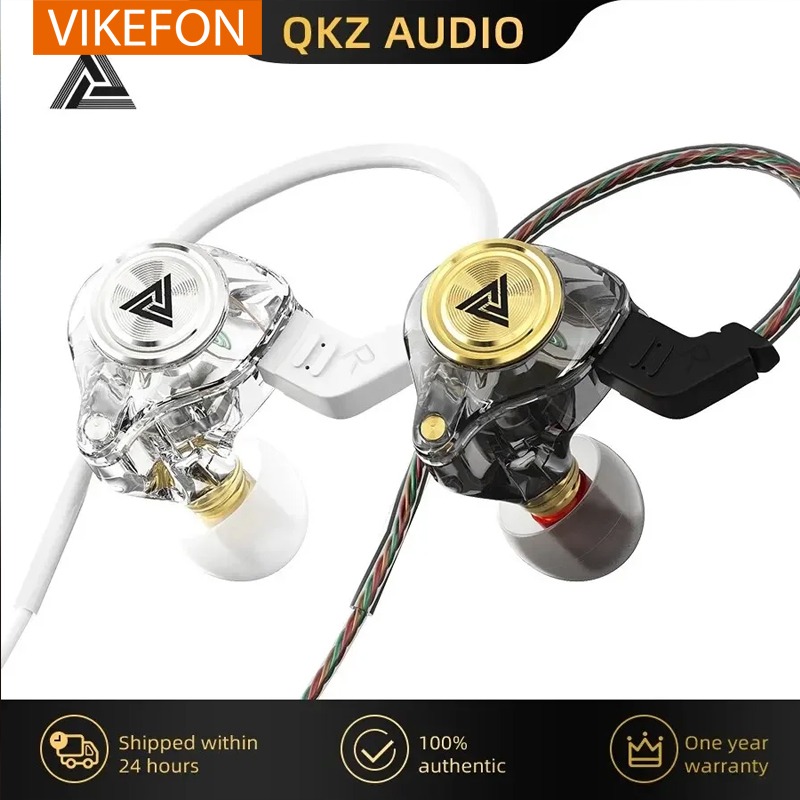 Qkz ak3 le fone de ouvido com fio com microfone alta fidelidade monitor música baixo fones com cancelamento ruído para esporte jogos