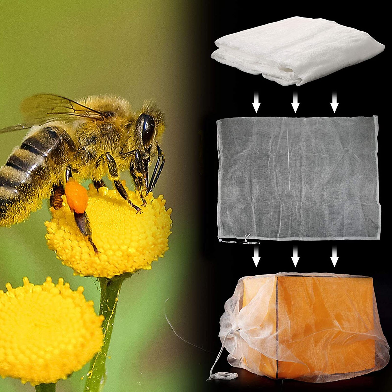 Nylon Beehive Net Bag Beekeeping Bee Tools Supply Honeycomb Mesh Transport Bag Breathable Beekeeping Equipment Supplies