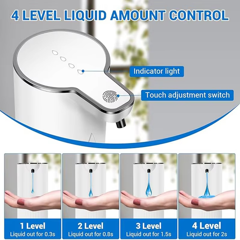 Lamgool automatisk tvålpump skummande/gel handsprit dispenser badrum kök 4- hastigheter justerbar uppladdningsbar