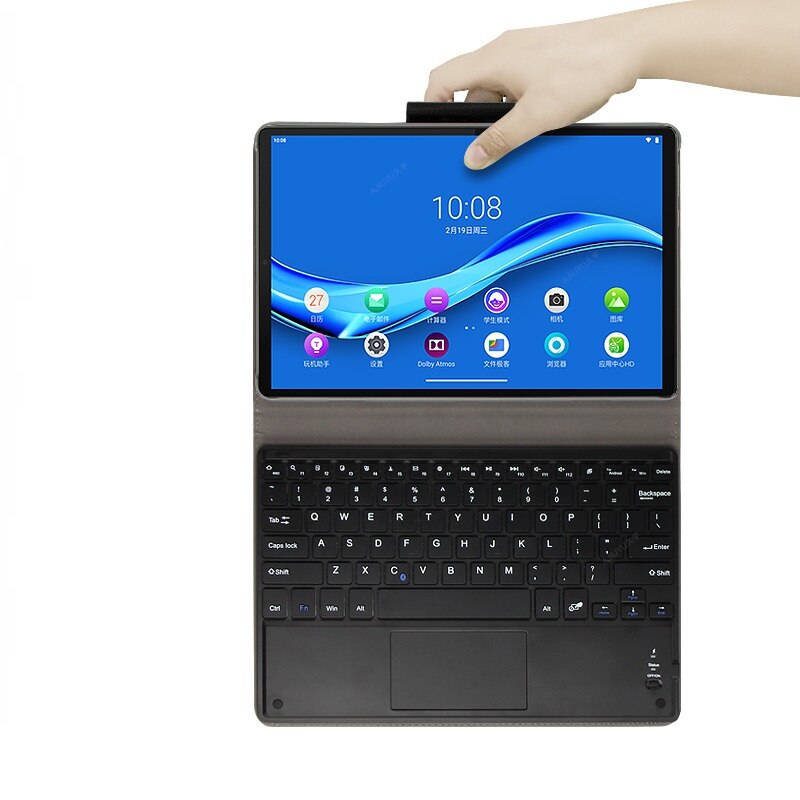 Pour Lenovo Tab M10 FHD Plus 10.3 2gen TB-X606F X606X étui en cuir PU support magnétique avec clavier tactile sans fil Bluetooth