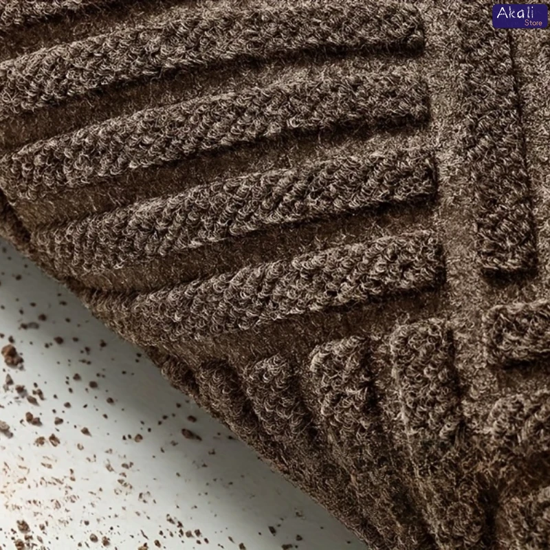 Tapis d'entrée absorbant épais et Durable, paillasson moderne en caoutchouc antidérapant avec bord en sergé pour porche intérieur et Patio