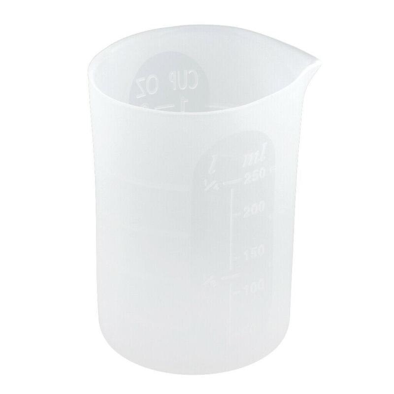 Báscula de mezcla gruesa para manualidades, vaso medidor de 250ml, taza de silicona de resina reutilizable, mezcla de epoxi, herramienta de fabricación artesanal, herramienta de joyería artesanal