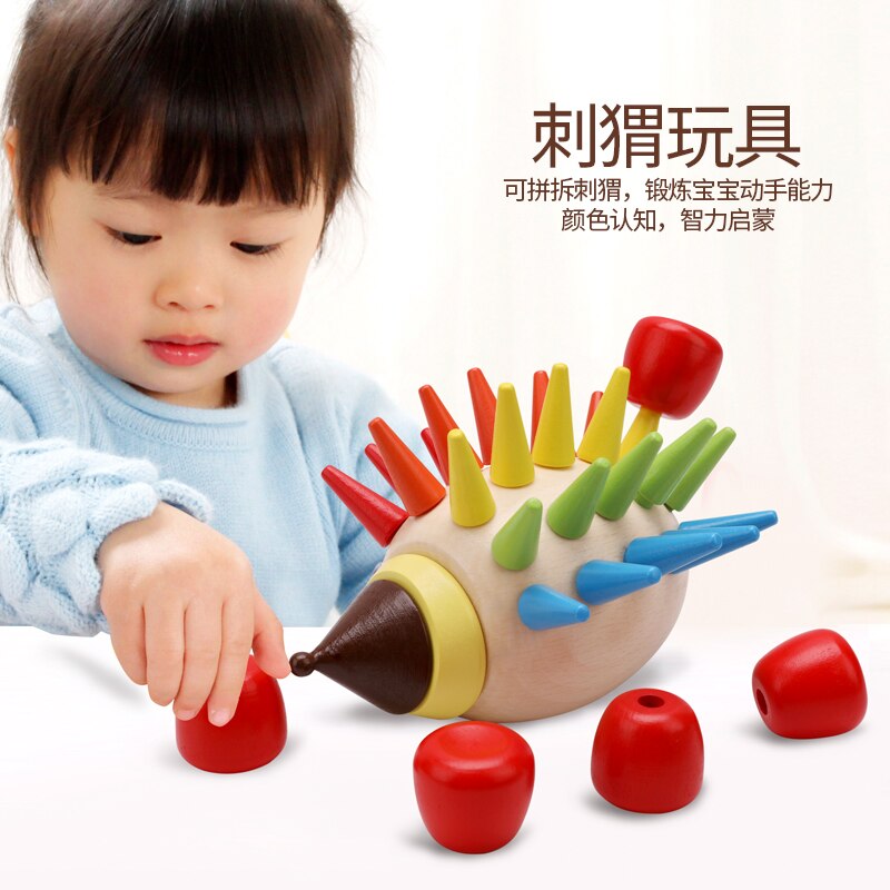 DIY magnetische kleurrijke egel kloppen speelgoed houten blokken kinderen vroege onderwijs speelgoed/educatief speelgoed
