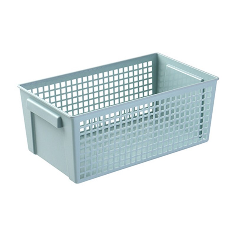Plastic Storage Box Crate Case Desktop Holder Cosmetic Storage Basket Home Office Organizer Container: Green L