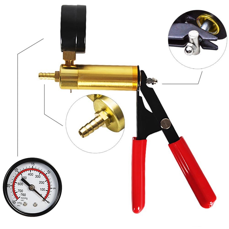 2 In 1 Remontluchter Kit Hand Held Vacuümpomp Test Set Voor Automotive Met Spons Beschermd Case, adapters, Een-Man Rem En C