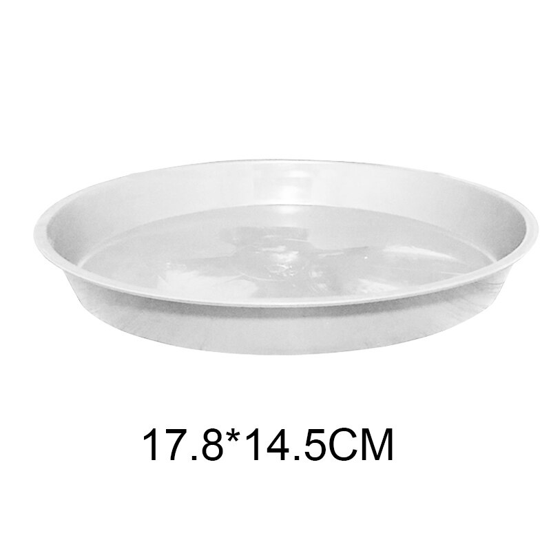 10 Pcs Plastic Garden Flower Pot Plant Saucers Water Tray Base for Indoor Outdoor JW: White 17.8x14.5cm