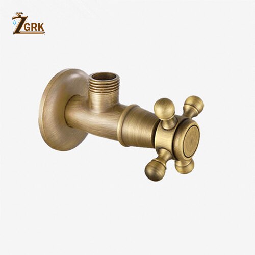 ZGRK Brass Angle Valve Water Control Valve Antique Water Tap Shower Diverter Valve Bathroom Water Fill Valve: SJF01