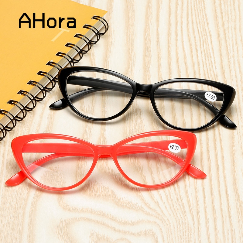 Ahora lunettes de lecture yeux de chat femmes avec dioptrie + 1.0 1.5 2.0 2.5 3.0 3.5 4.0 résine lentille presbytie lunettes