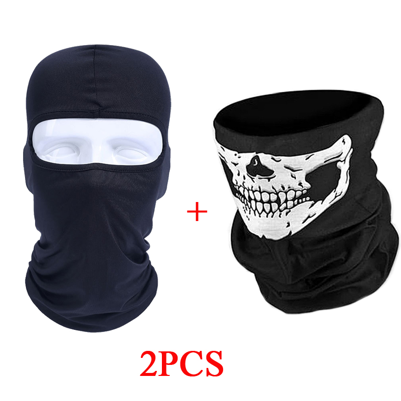 Zomer Motorfiets Gezichtsmasker Bivakmuts Gezicht Shield Biker Gezichtsmasker Motorfiets Winddicht Lycra Motorfiets Masker Mascara Moto: Black-1